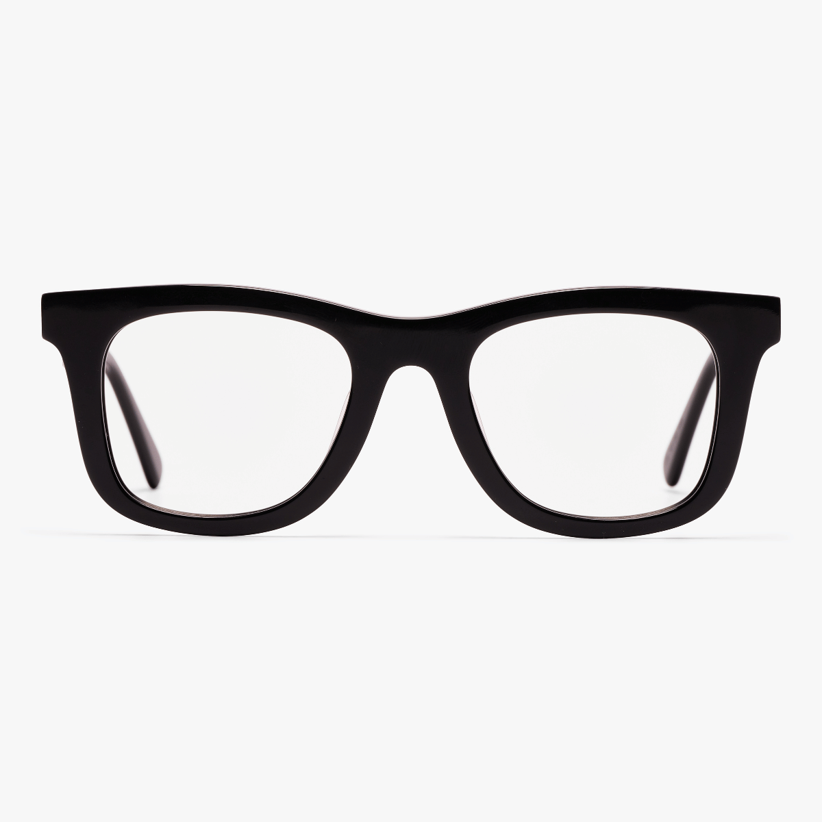 Luxreaders stylish Samsø Black Reading glasses. Made from Bio-acetate in a Square shape.