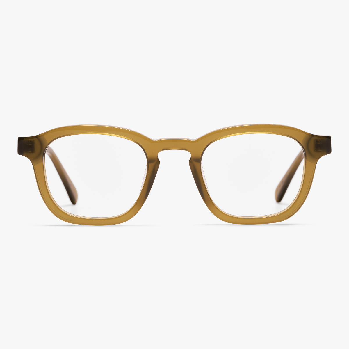 Luxreaders stylish Men's Reykjavik Shiny Olive Reading glasses. Made from Bio-acetate in a Square shape.