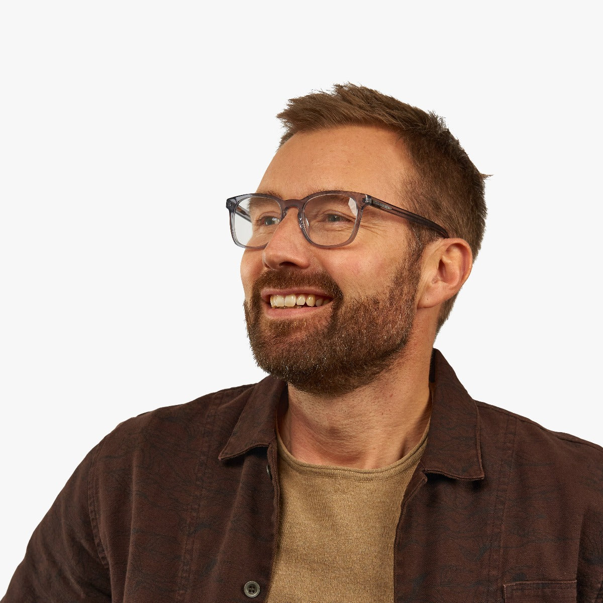 Luxreaders stylish Men's Bornholm Crystal Grey Reading glasses. Made from Acetate in a Square shape.