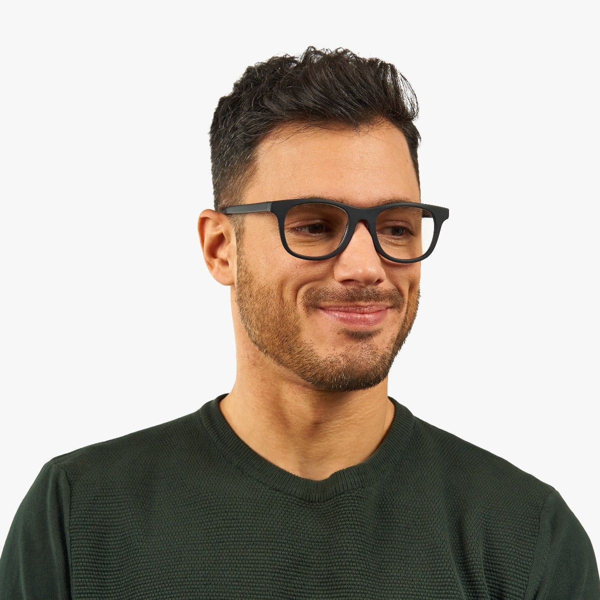 Luxreaders stylish Men's Malmö Black Reading glasses. Made from Acetate in a Square shape.