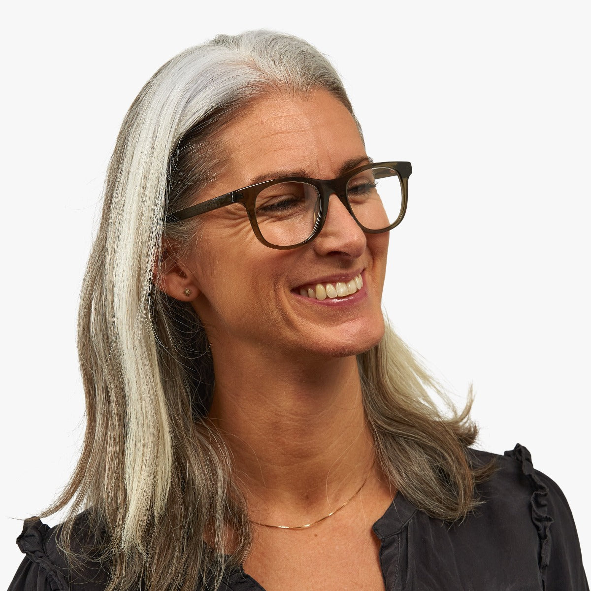 Luxreaders stylish Malmö Shiny Olive Reading glasses. Made from Acetate in a Square shape.