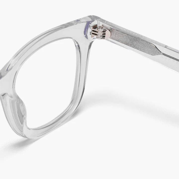 Luxreaders stylish Reykjavik Crystal White Reading glasses. Made from Bio-acetate in a Square shape.