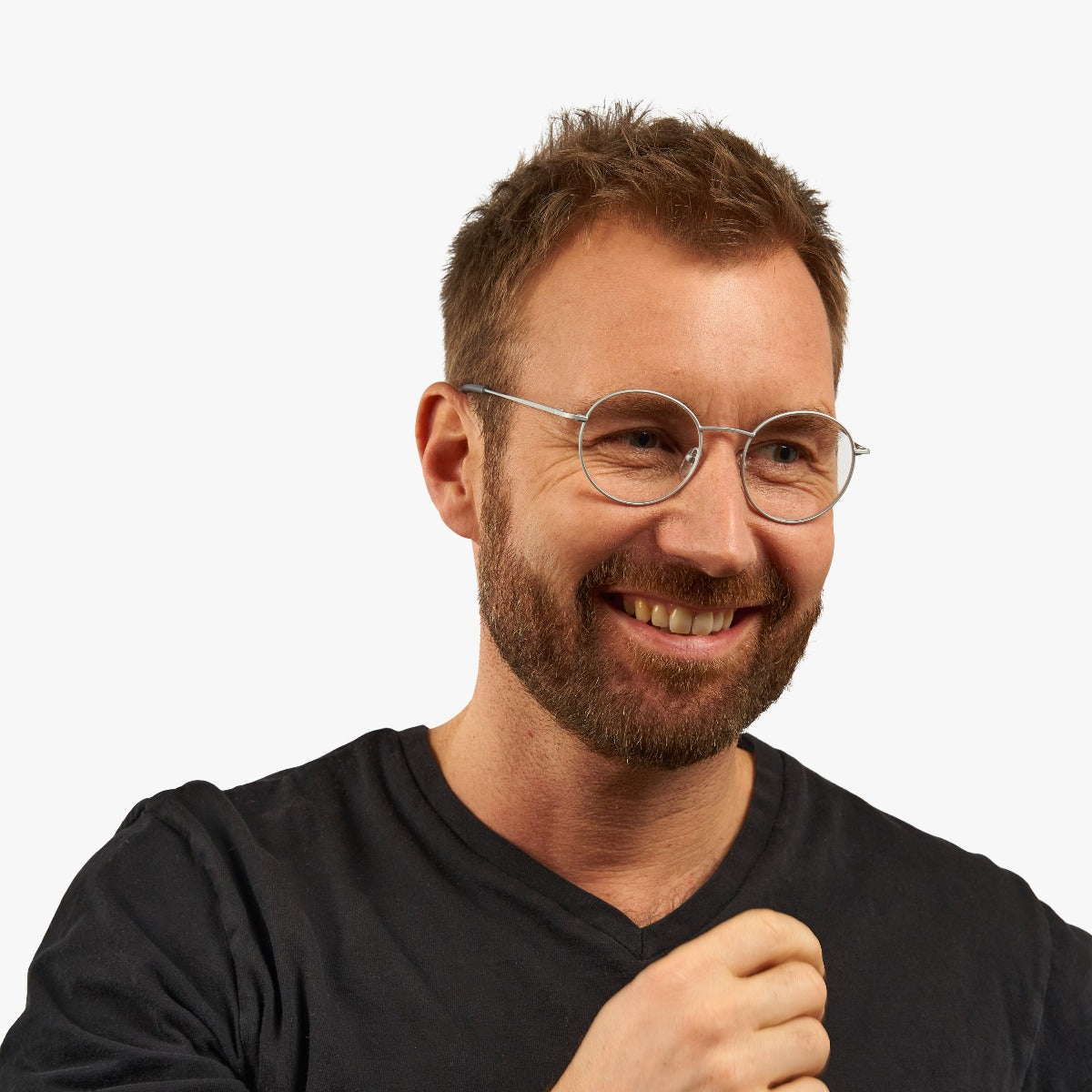 Luxreaders stylish Men's Tromsø Steel Blue light glasses. Made from Stainless steel in a Round shape.