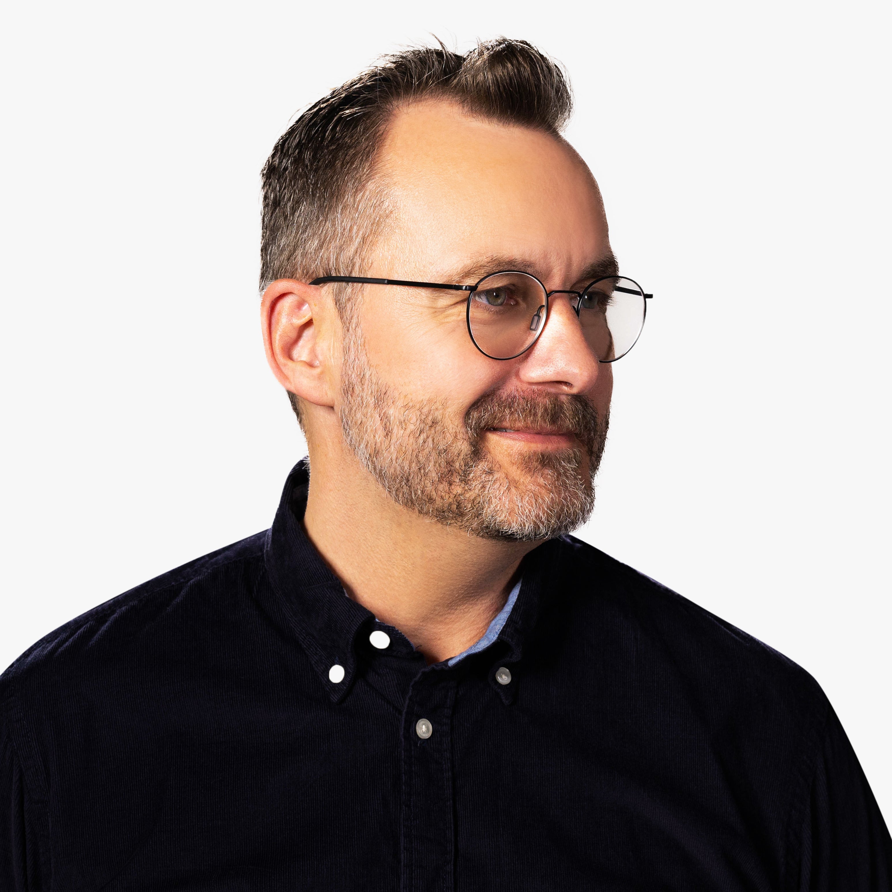 Luxreaders stylish Silkeborg Black Reading glasses. Made from Titanium in a Square shape.