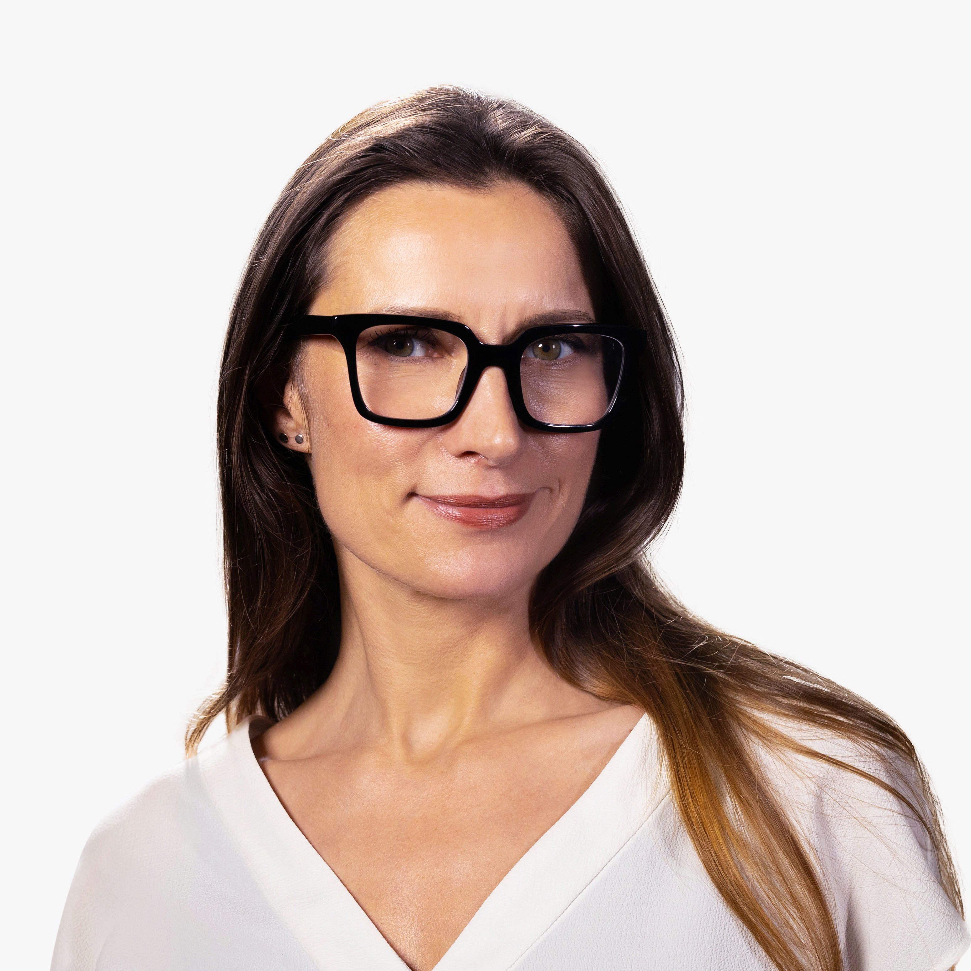 Luxreaders stylish Women's Tisvilde Black Reading glasses. Made from Bio-acetate in a Square shape.