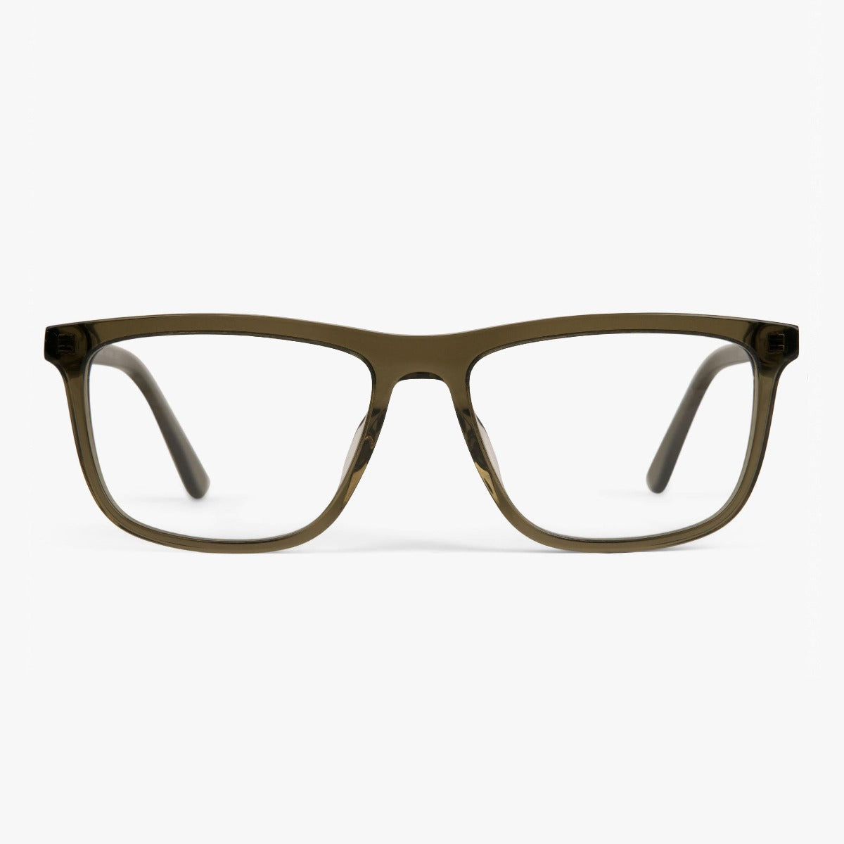 Luxreaders stylish Women's Oslo Shiny Olive Reading glasses. Made from Acetate in a Square shape.