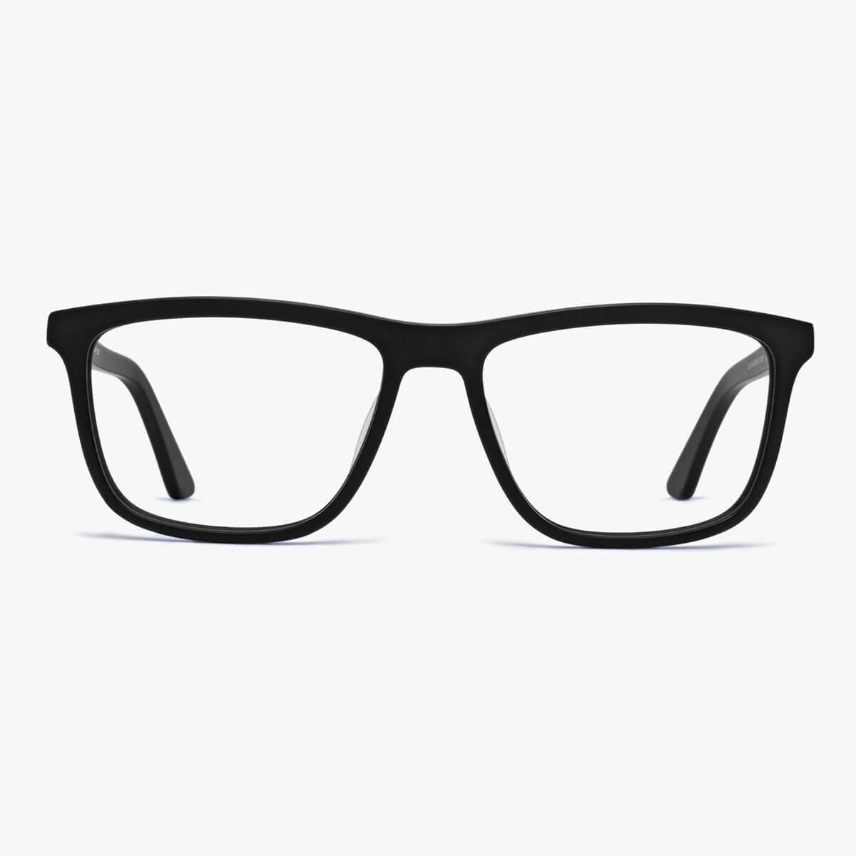 Luxreaders stylish Oslo Black Reading glasses. Made from Acetate in a Square shape.