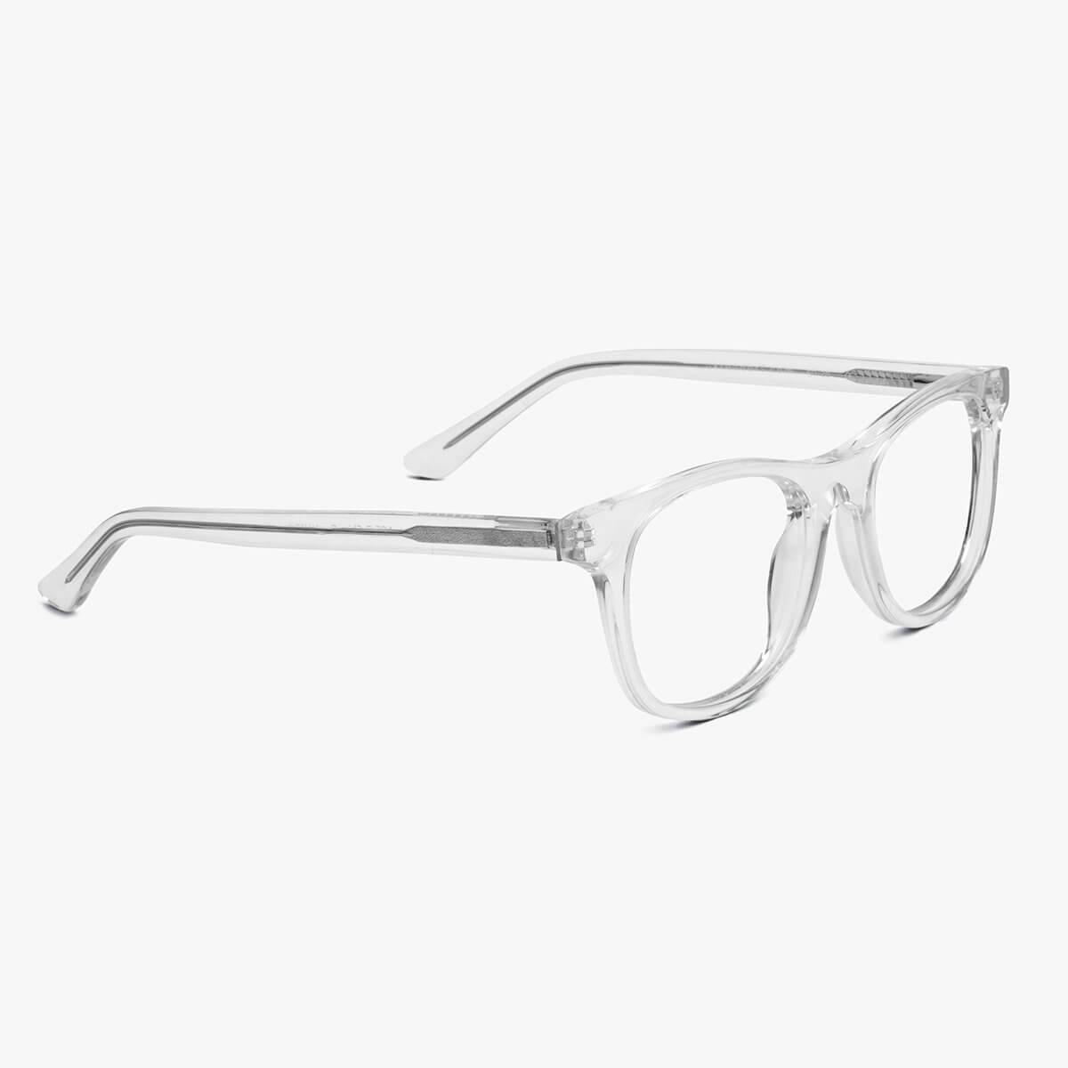 Luxreaders stylish Men's Malmö Crystal White Blue light glasses. Made from Acetate in a Square shape.