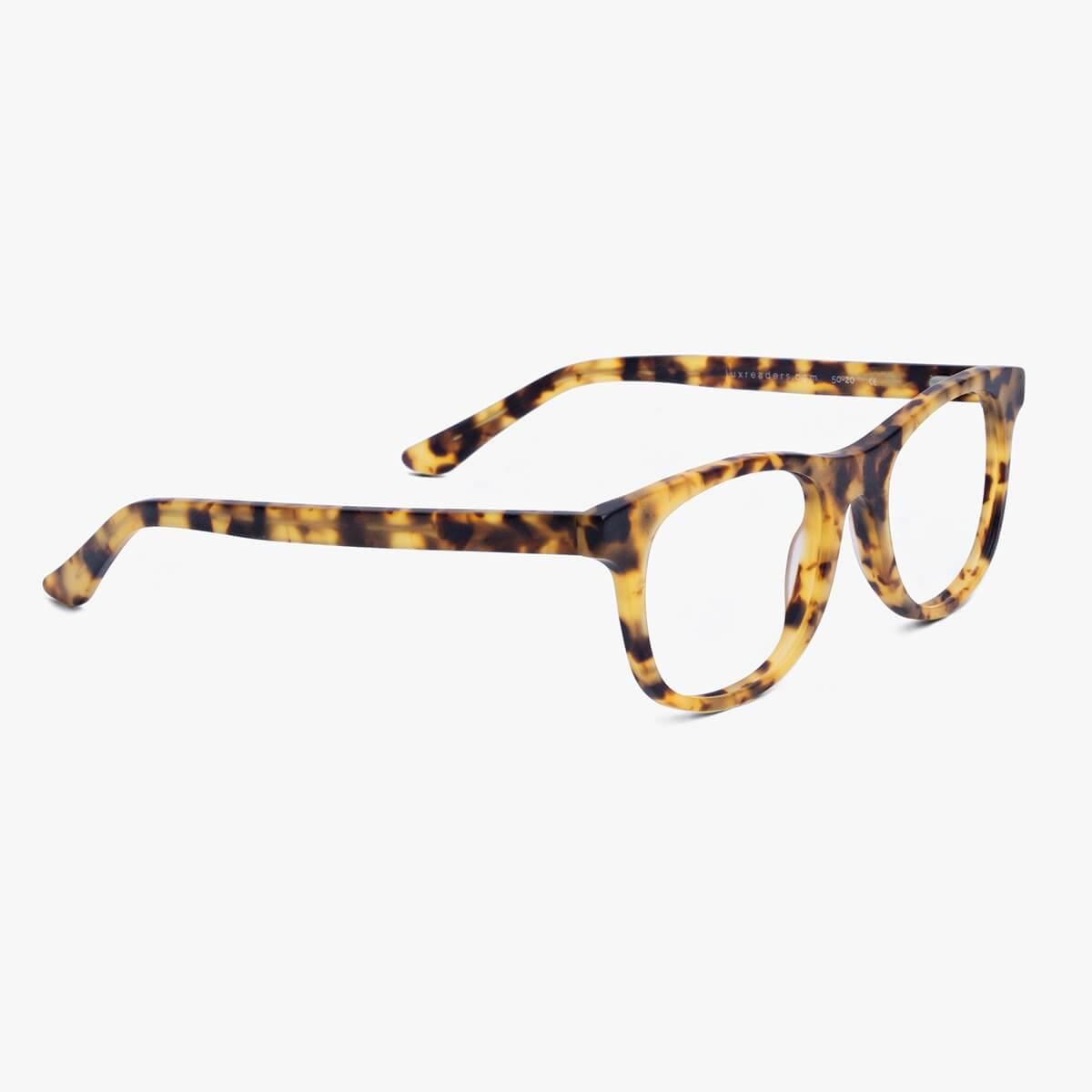Luxreaders stylish Women's Malmö Light Turtle Blue light glasses. Made from Acetate in a Square shape.