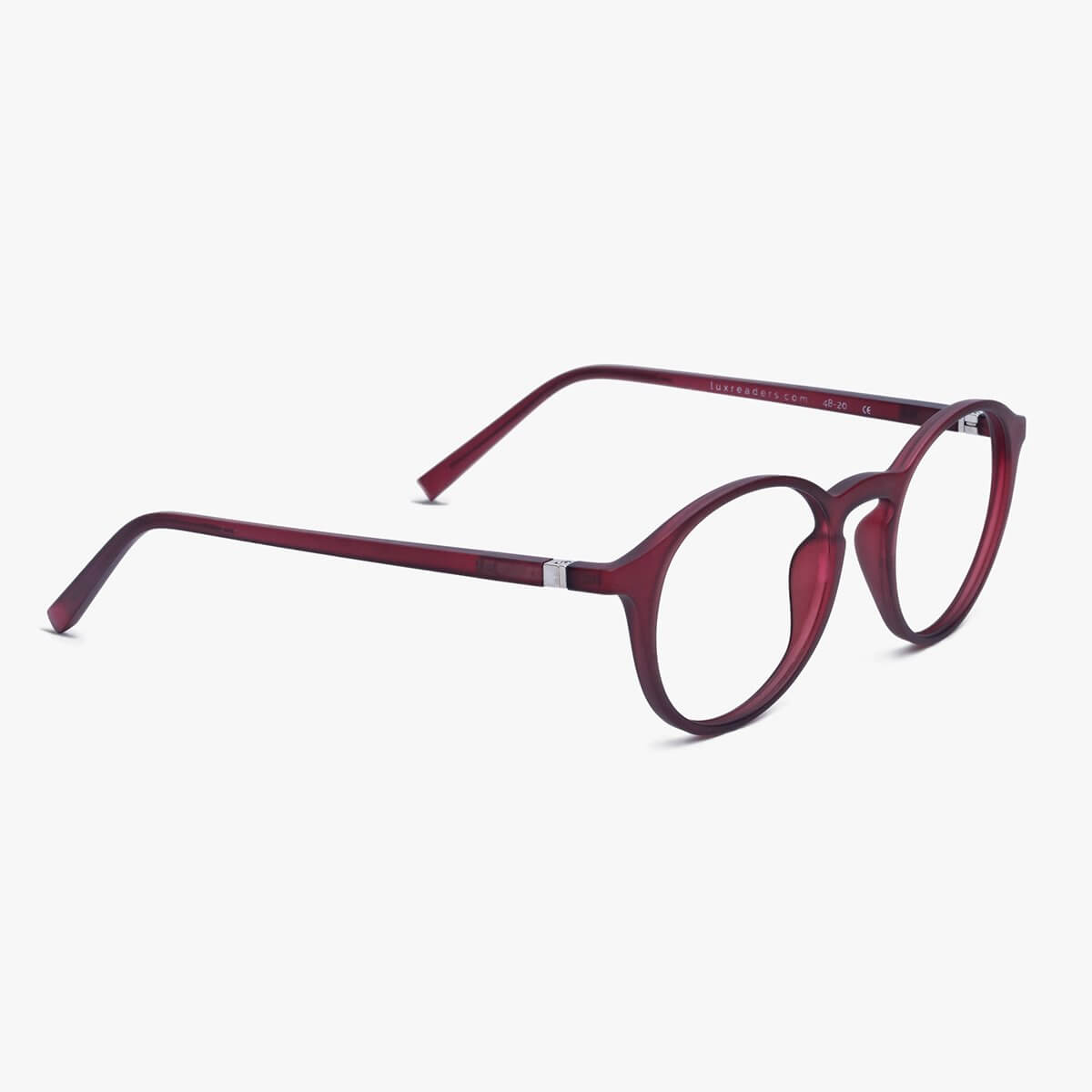 Luxreaders stylish Men's Læsø Red Reading glasses. Made from Rubber in a Round shape.