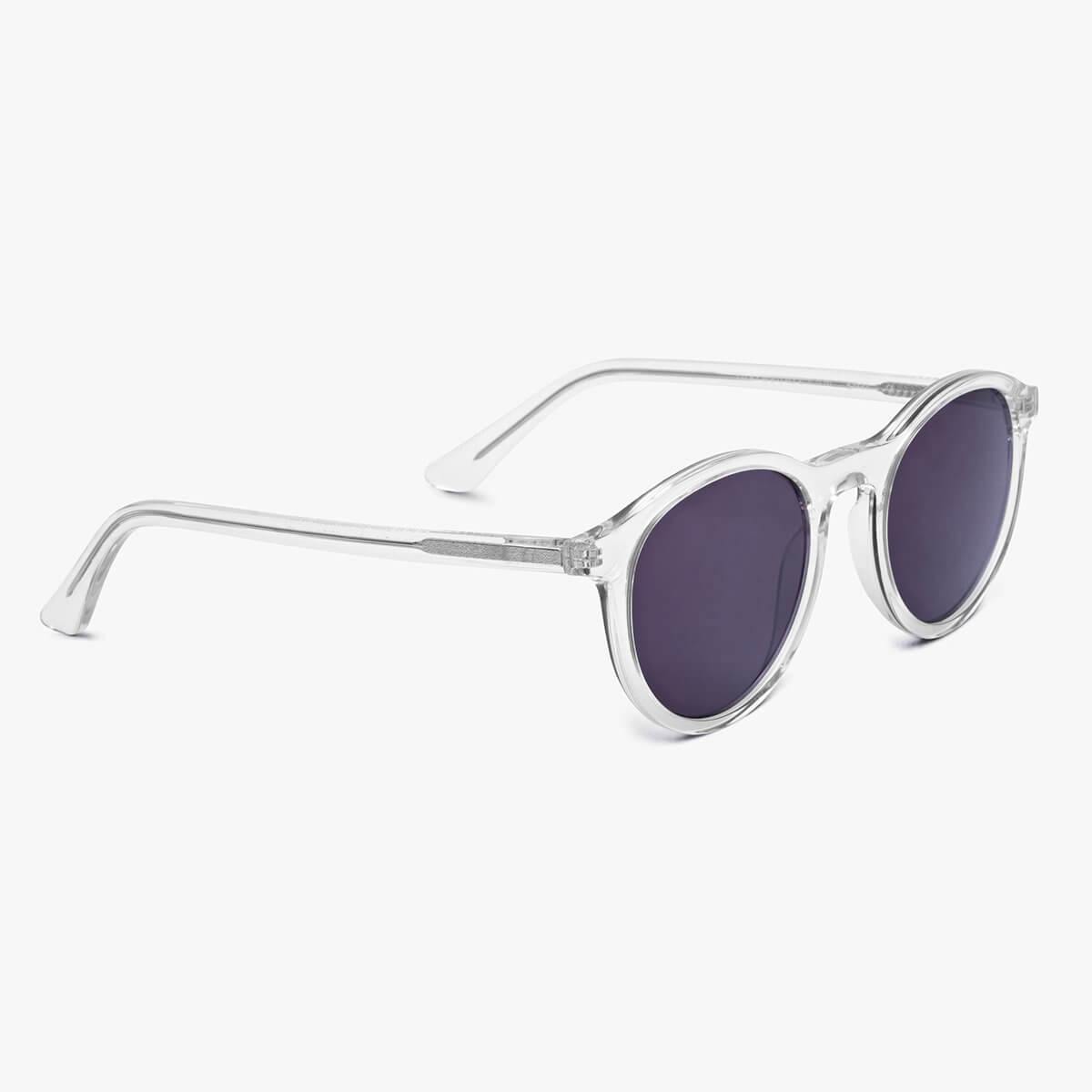 Luxreaders stylish Women's Løkken Crystal White Sunglasses. Made from Acetate in a Round shape.