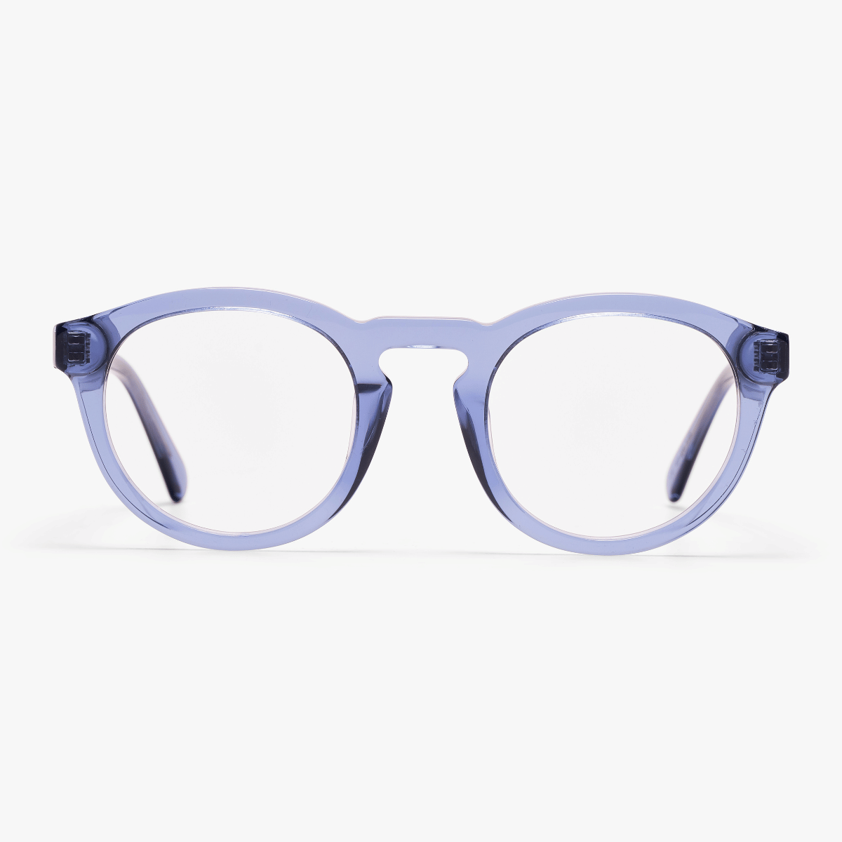 Round crystal blue reading glasses
