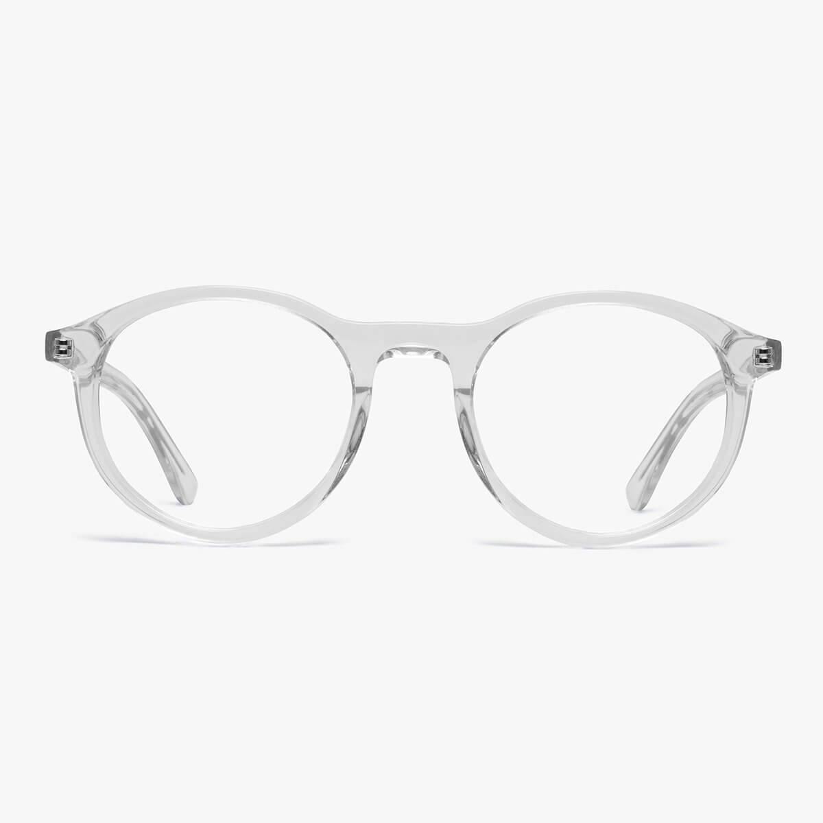 Round crystal white reading glasses