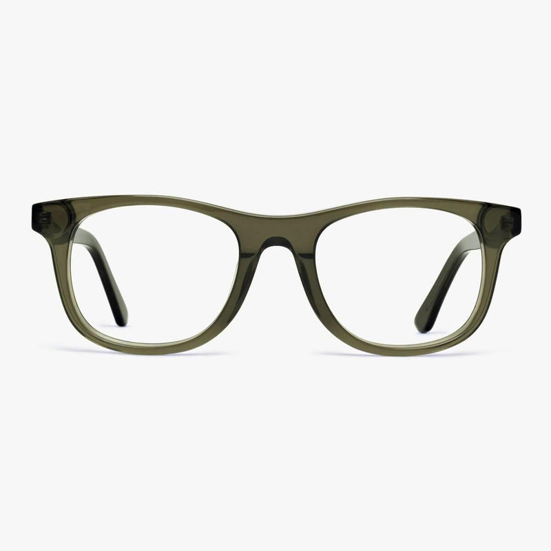 Malmö Shiny Olive rectangular olive green glasses