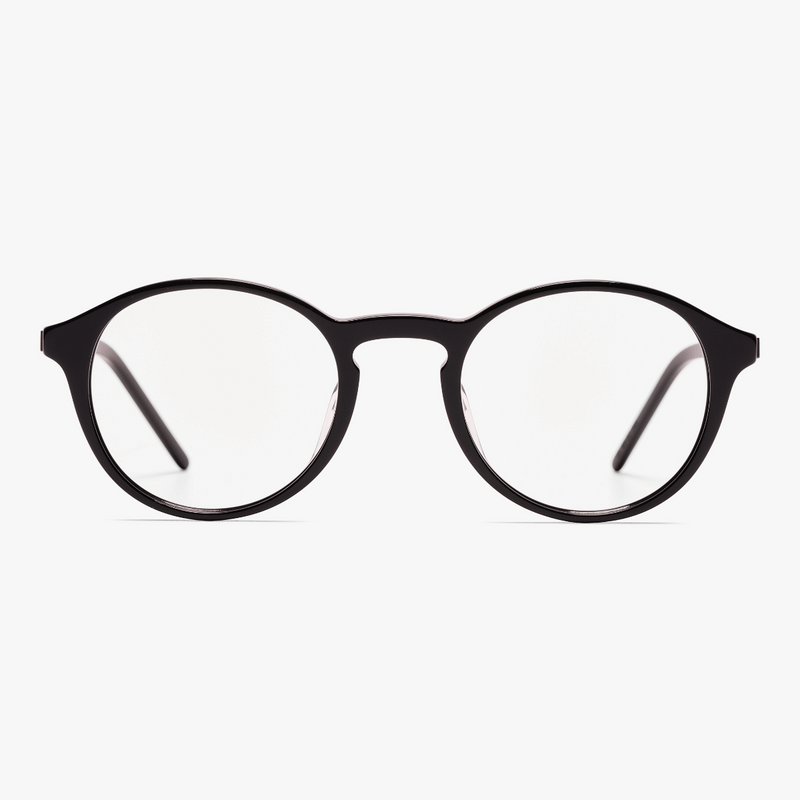 Men's Ærø Black round black glasses with clear lenses