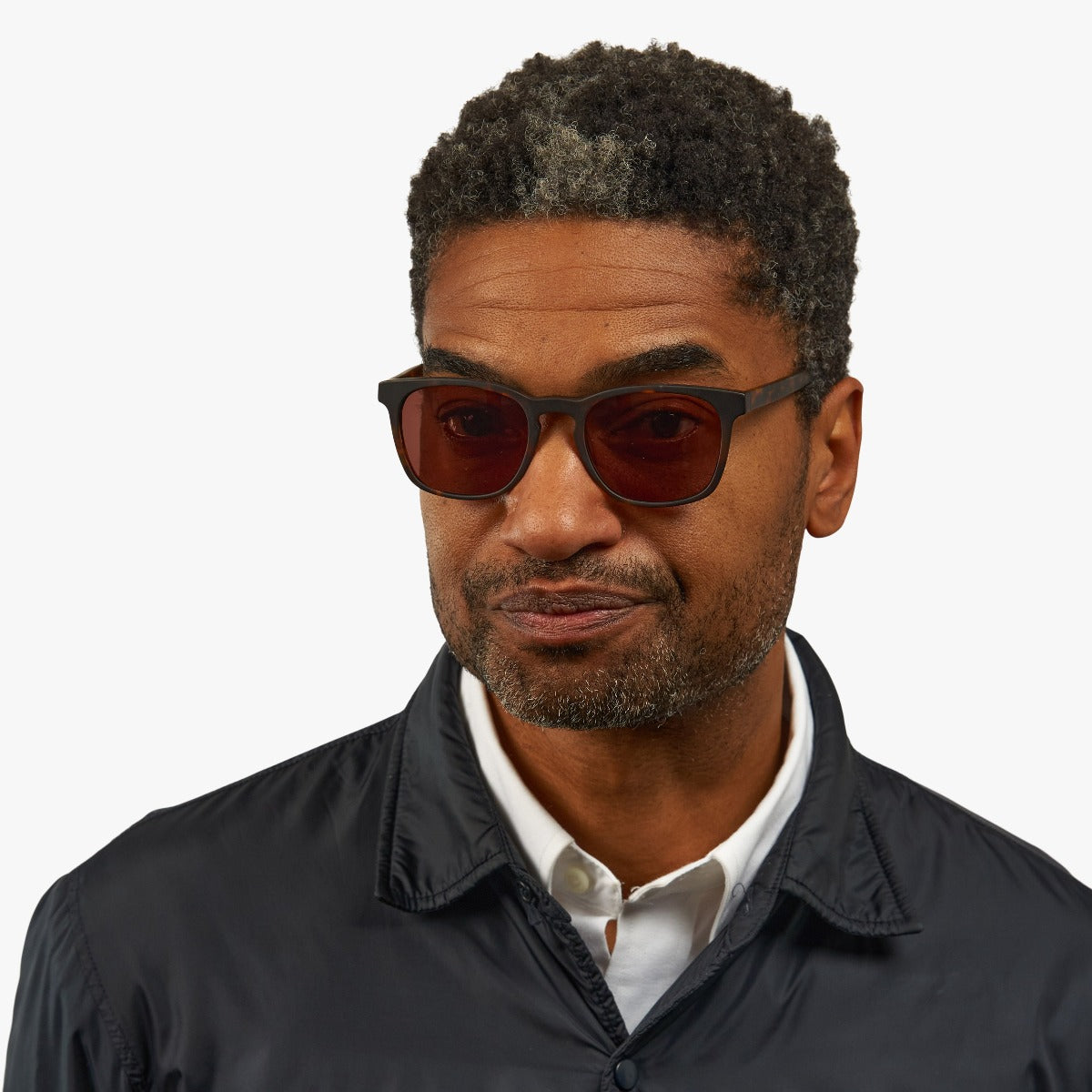 Person wearing Men's Bornholm Dark Turtle glasses