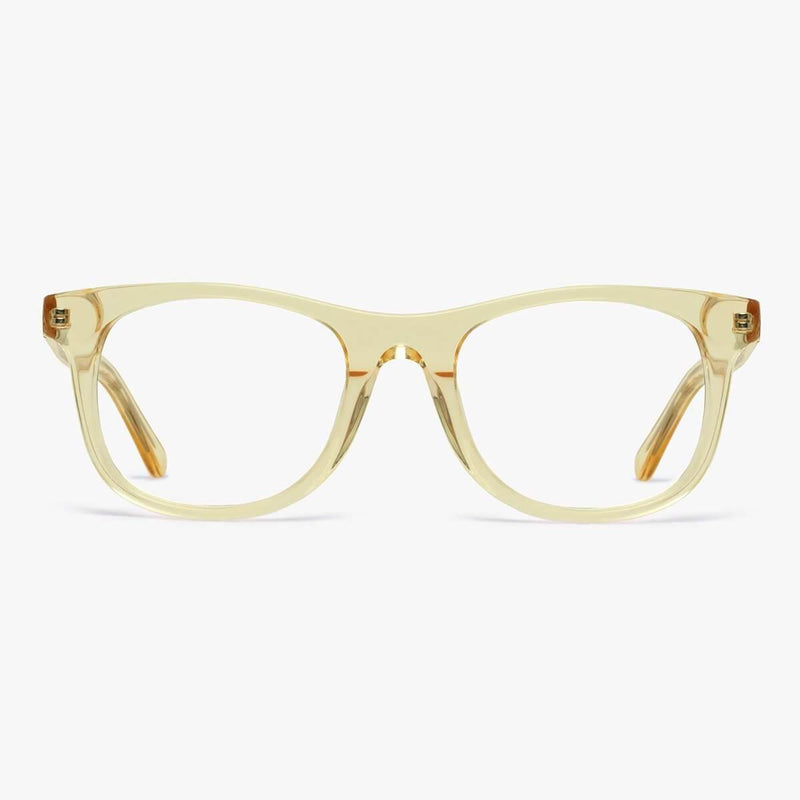 Men's Malmö Crystal Lemon glasses with clear frames and full-rim style