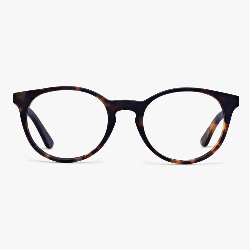 Men's Örebro Dark Turtle tortoise-shell glasses on white background