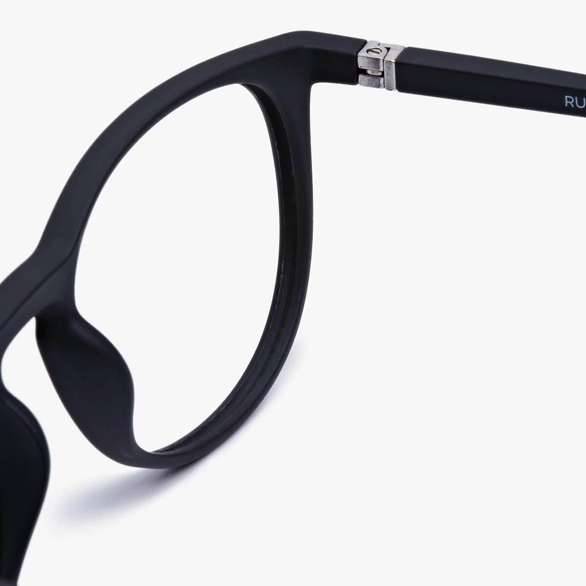 Men's Stockholm Black glasses with matte black frame and modern design