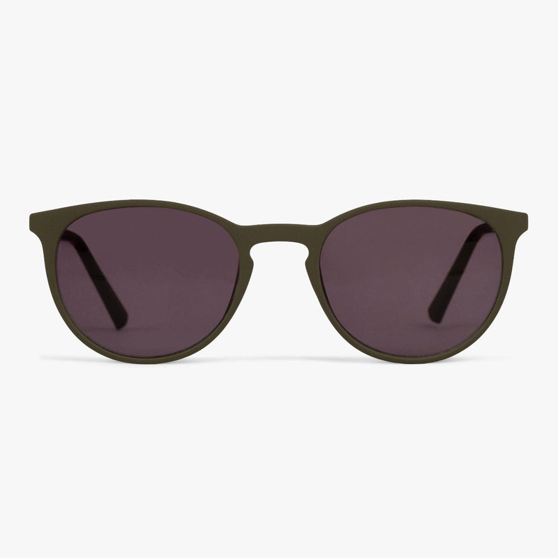 Men's Stockholm sunglasses in dark army green with round lenses