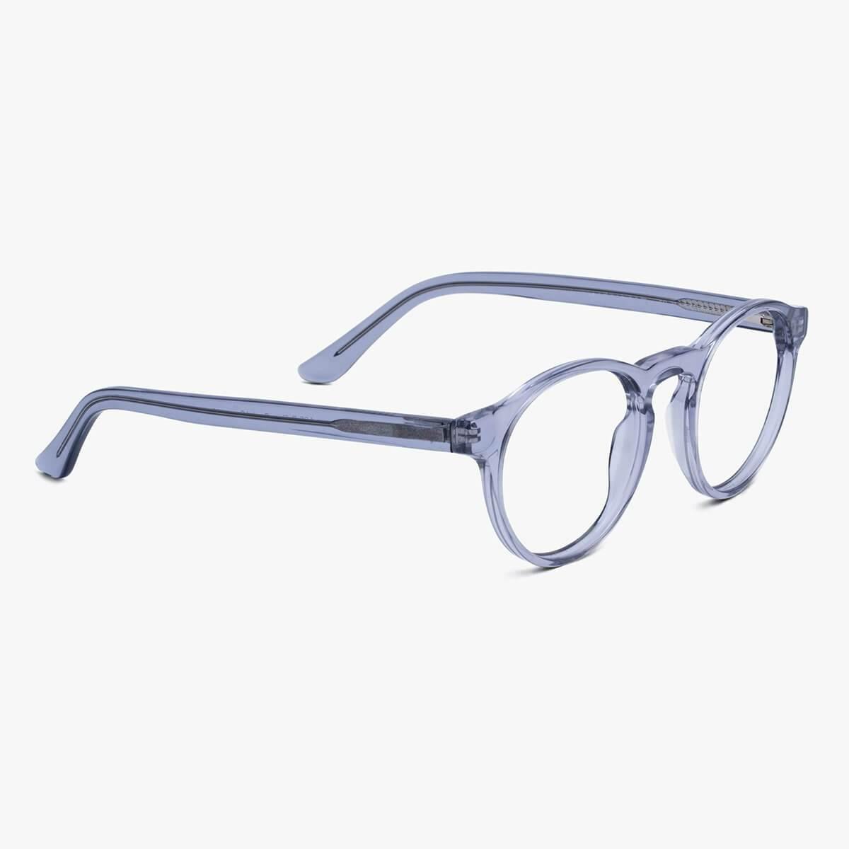 Round crystal grey glasses with translucent frame