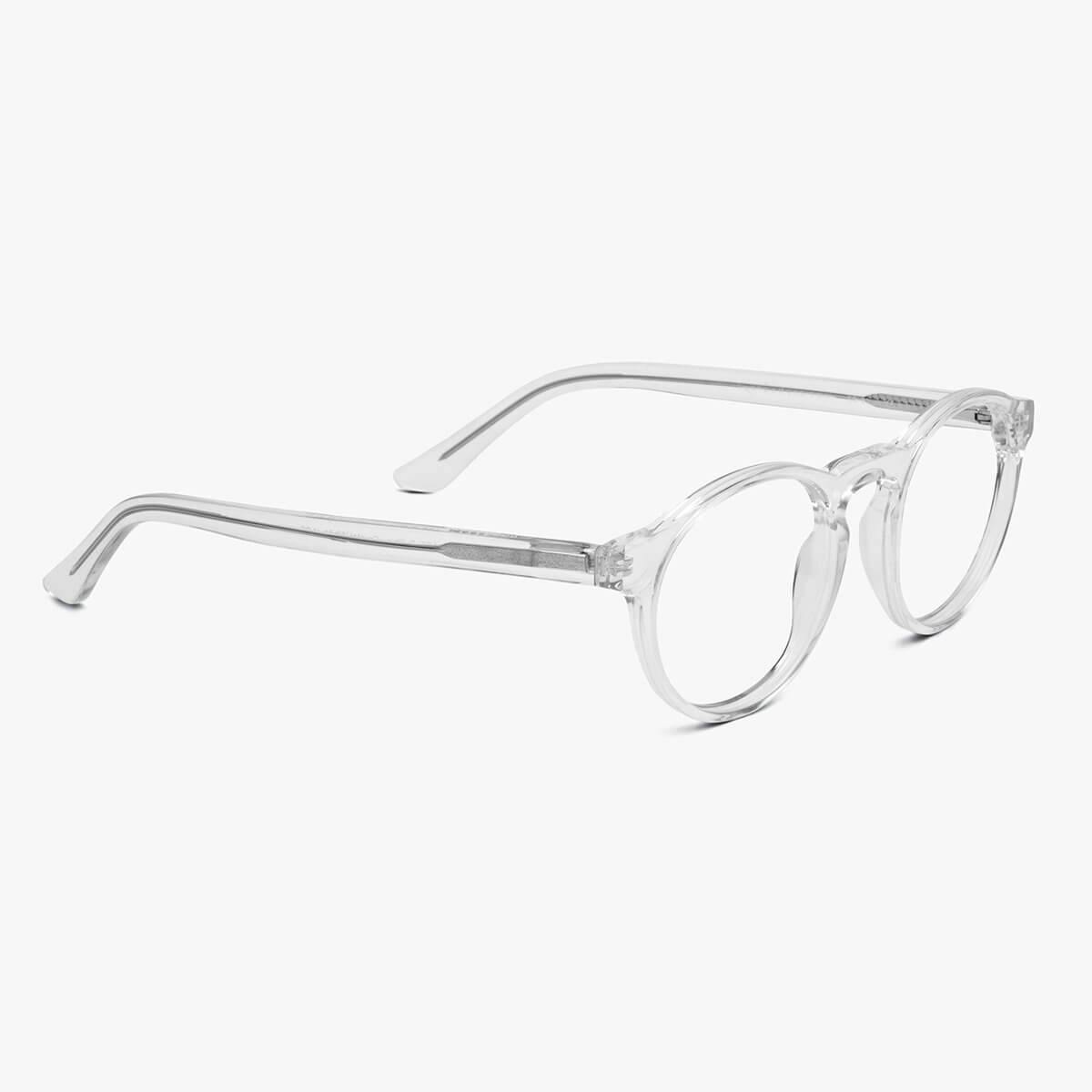 Men's Trondheim Crystal White round clear glasses with transparent frame