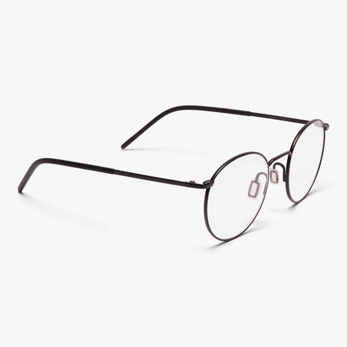 Silkeborg Black round reading glasses with black metal frame