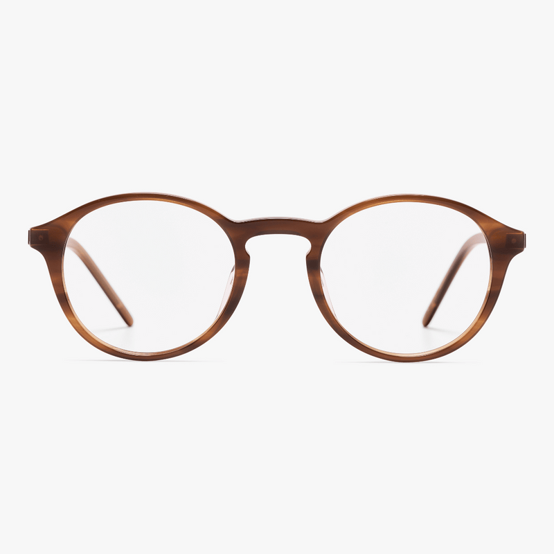 Women's Ærø pale brown round glasses with a sleek design