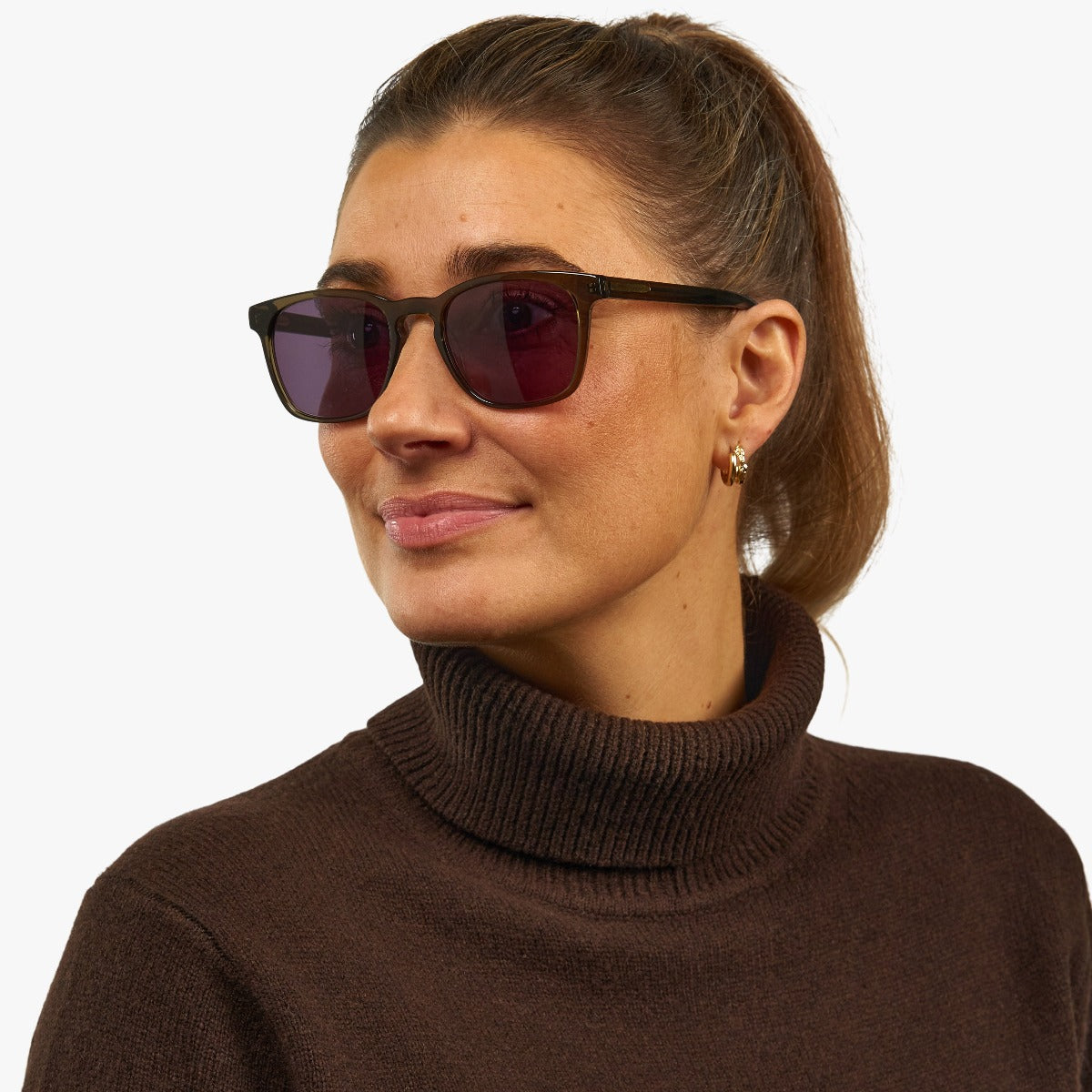 Person wearing Women's Bornholm Shiny Olive glasses