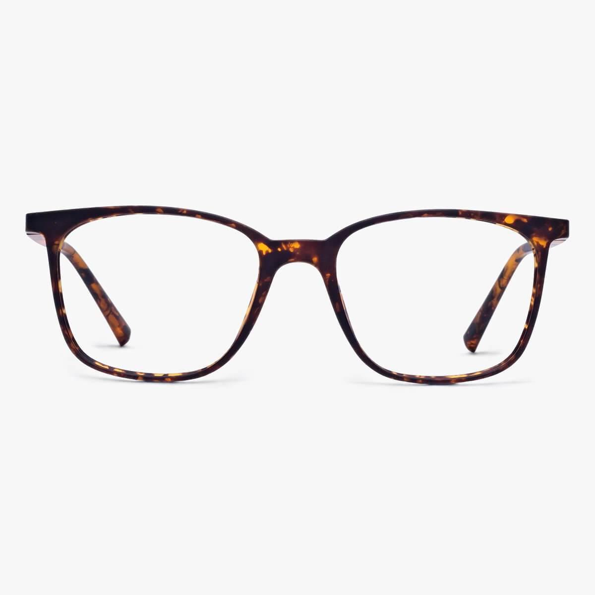 Tortoise shell reading glasses with rectangular frames