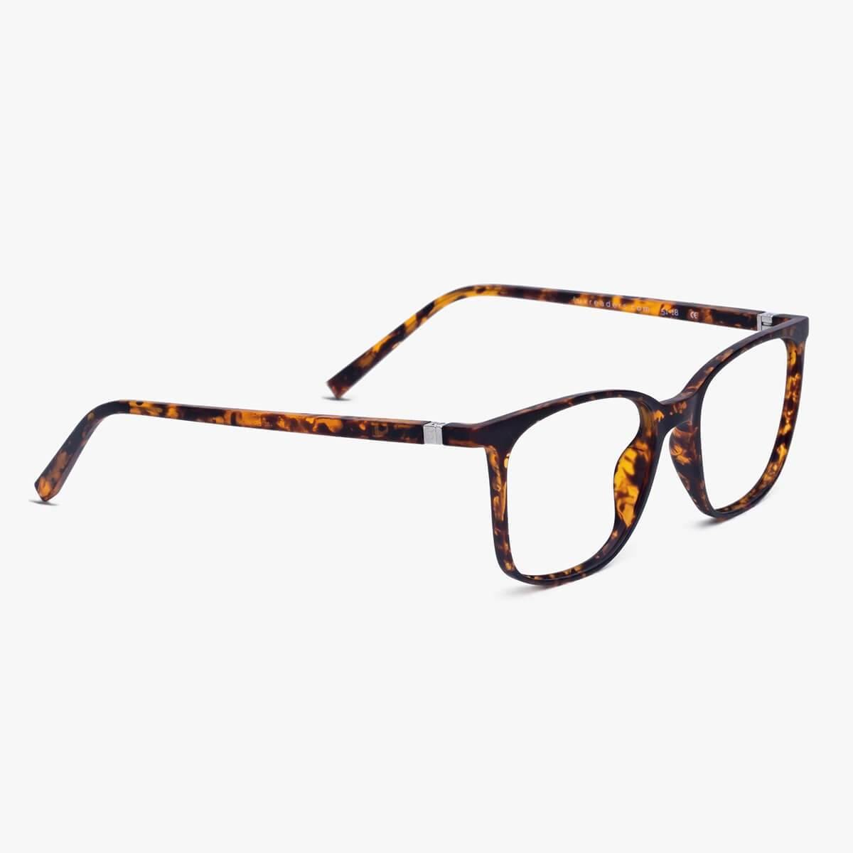 Tortoise shell reading glasses with rectangular frames