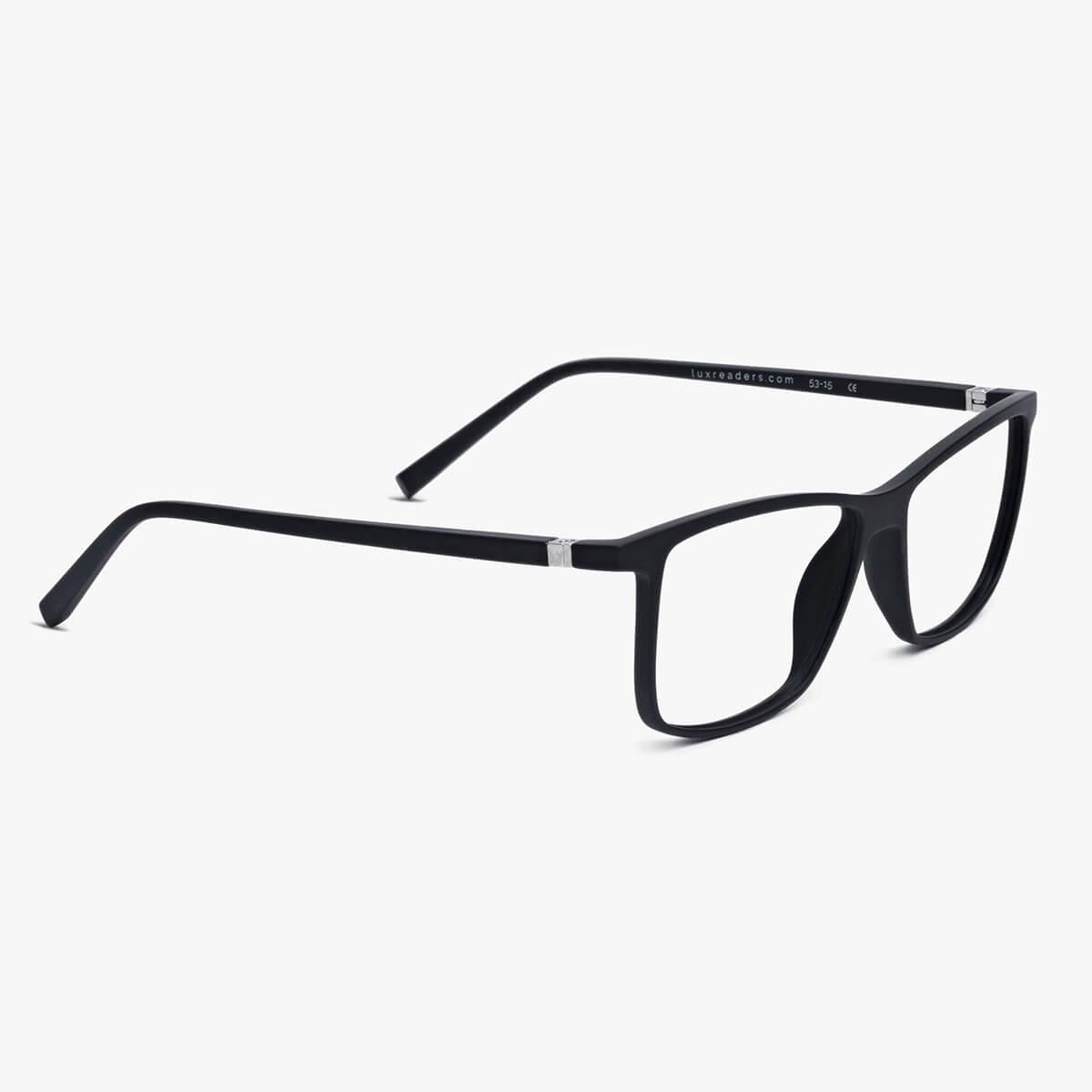 Luxreaders København black rectangular glasses with minimalist design
