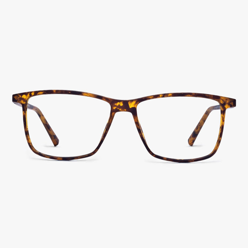 Tortoiseshell rectangular glasses with a lightweight frame