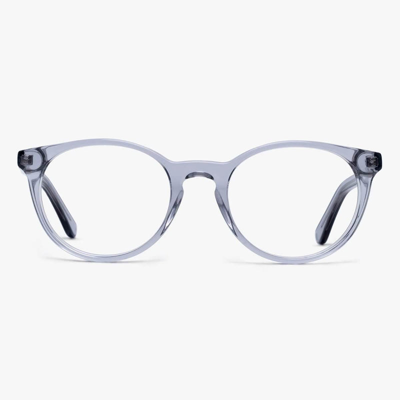 Women's Örebro crystal grey reading glasses with round frame